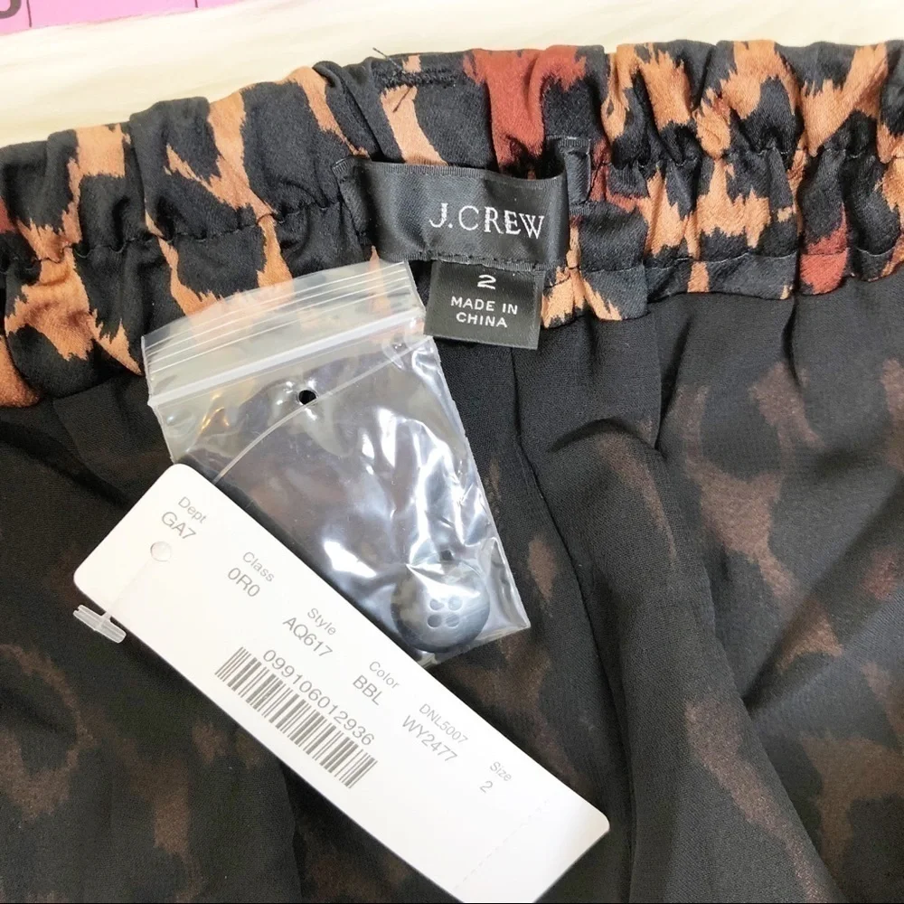 New J. Crew High-rise Wide-leg Trouser in Leopard